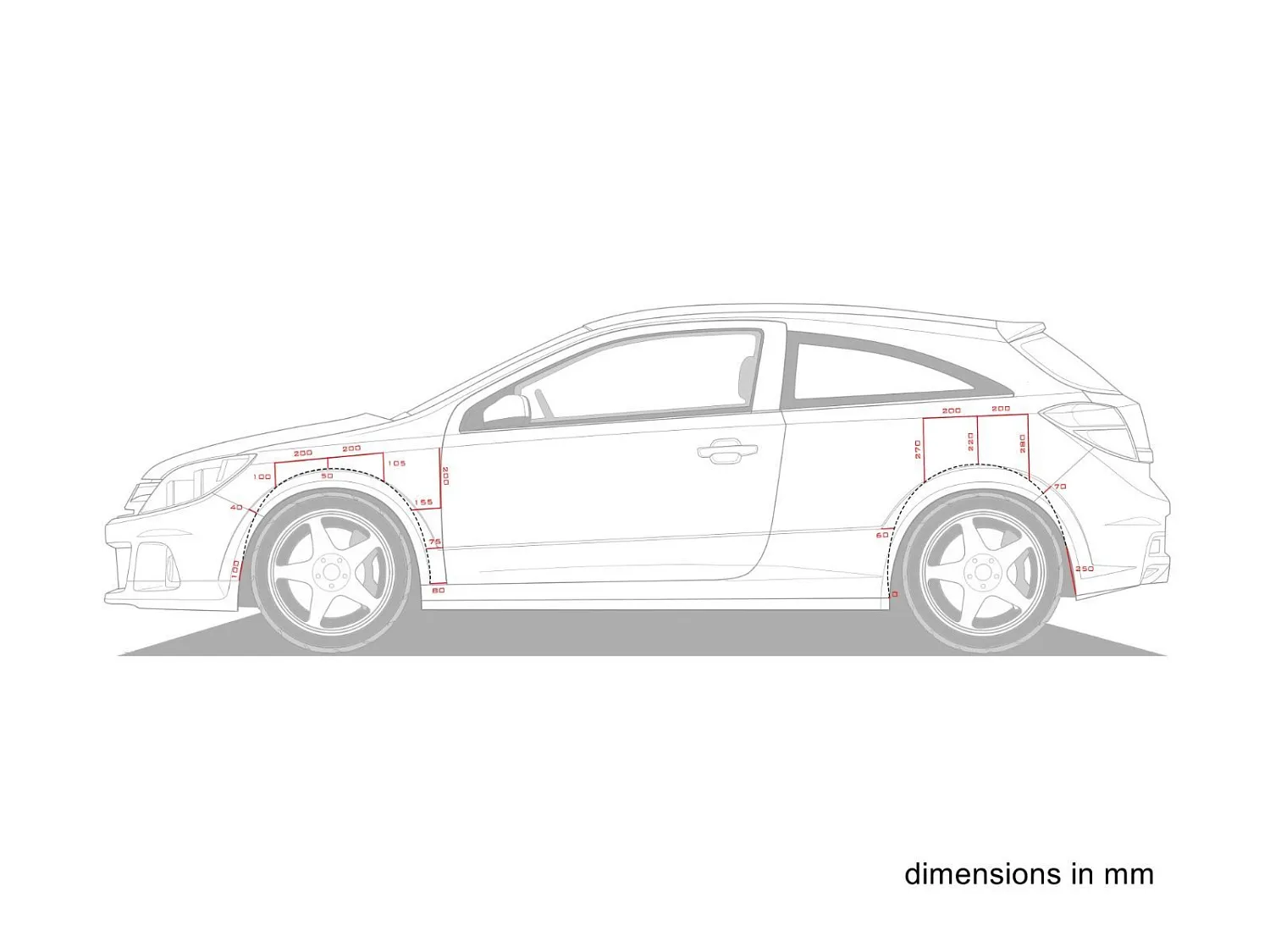 Instruction for cutting fenders Opel Astra