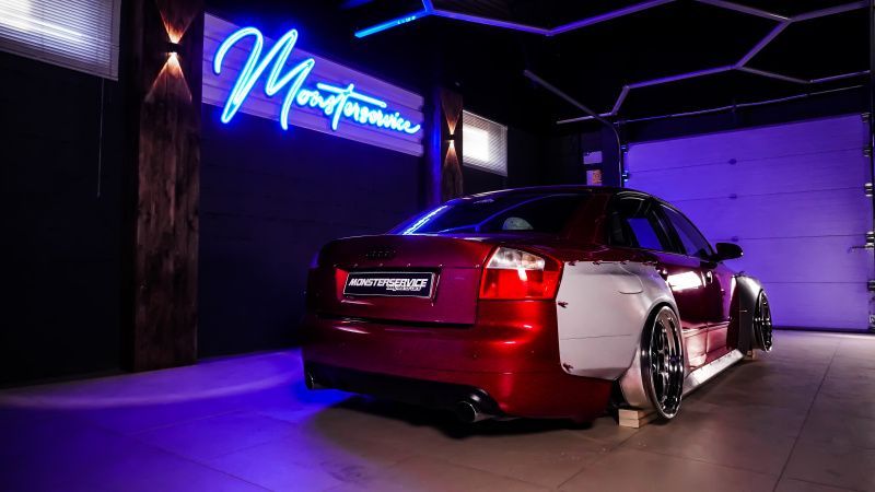 Test fitting new wide body for A4 B6 saloon Test fitting new wide body for A4 B6 saloon