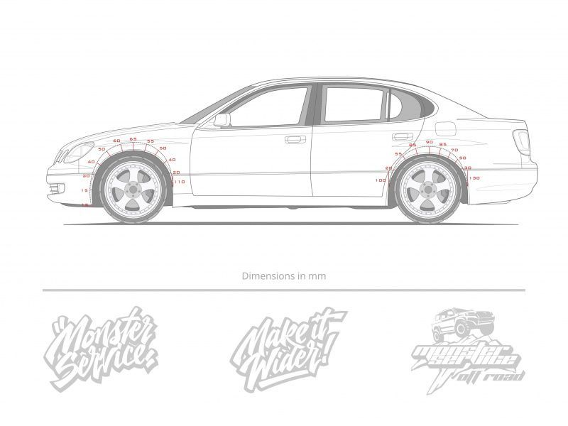 Instruction for cutting fenders Lexus GS 160