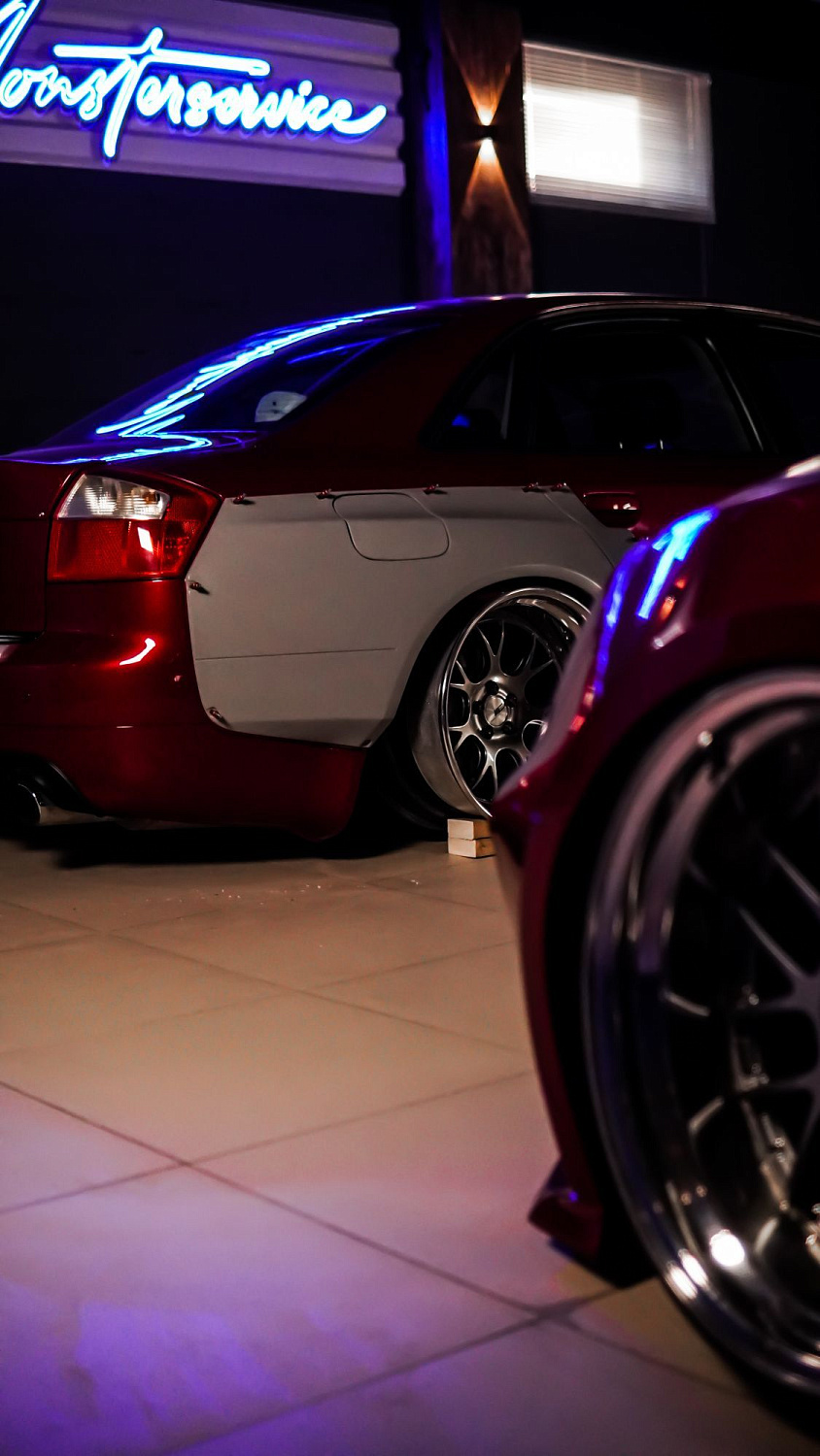 Test fitting new wide body for A4 B6 saloon