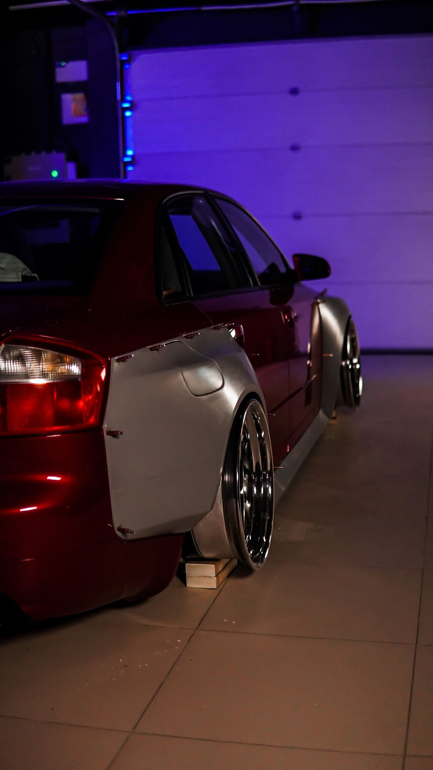 Test fitting new wide body for A4 B6 saloon